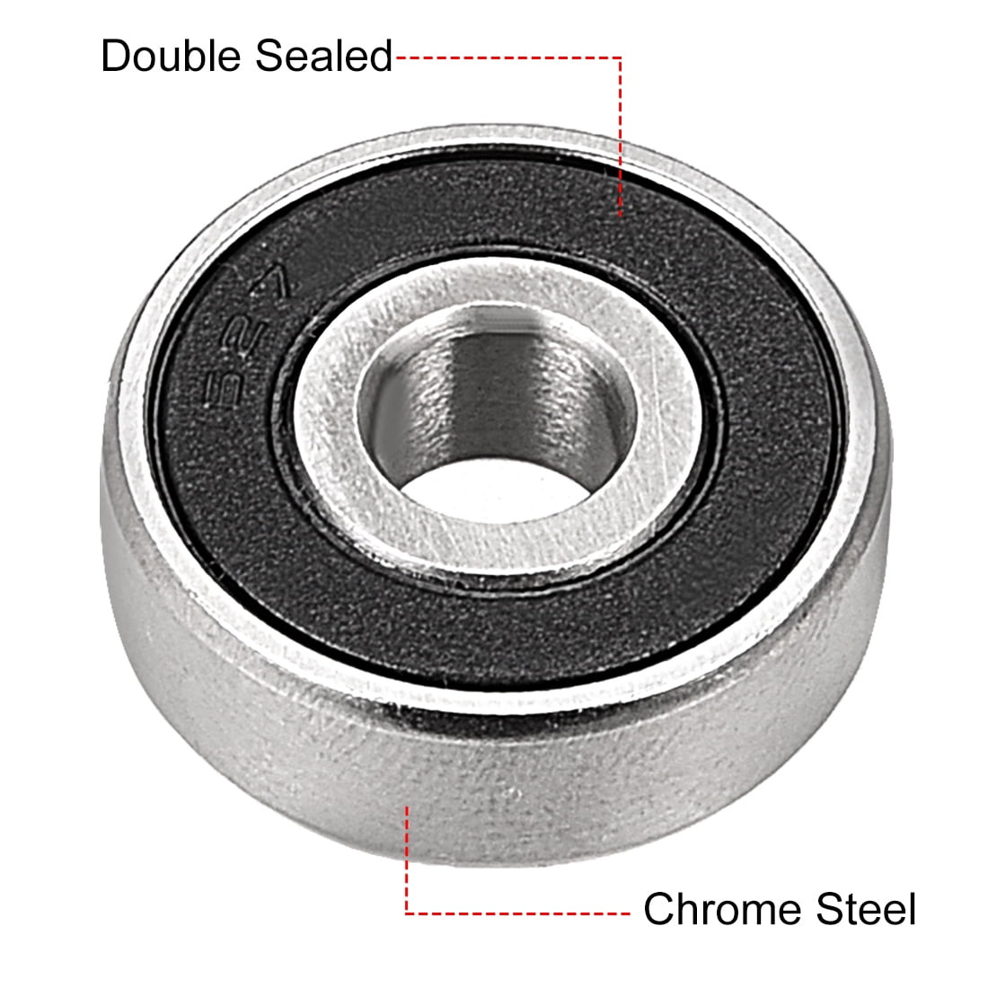 uxcell 627-2RS Deep Groove Ball Bearing Double Sealed 180027 Pack of 20 7mm x 22mm x 7mm Chrome Steel Bearings 